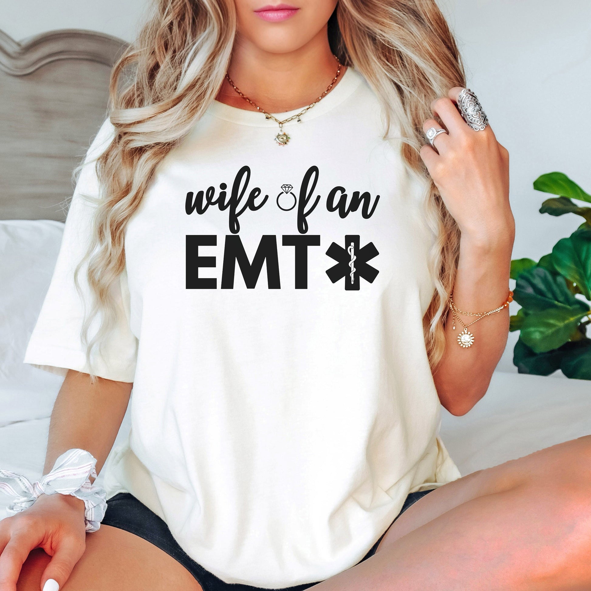 EMT wife shirt, wife of a paramedic, EMS wife shirt, first responder wife tee, emt t-shirts, emt gift, emt wife gifts