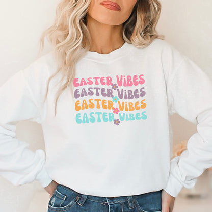 Easter Vibes Sweatshirt, Groovy Easter Sweatshirt, Retro Easter sweatshirt, Cute Easter Sweatshirt, Easter Vibes shirt for women