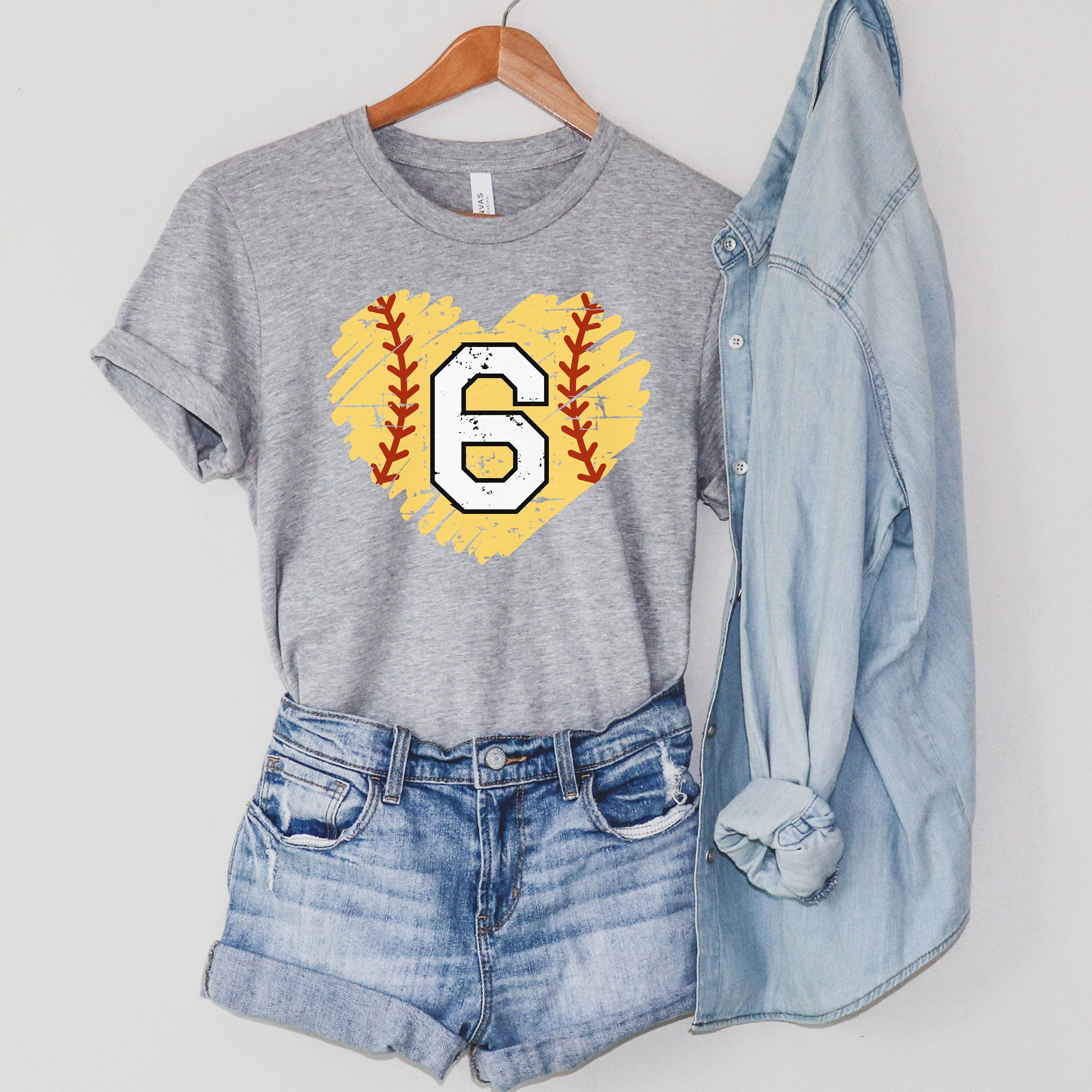 Custom Softball Number Shirt, Softball Heart Shirt, Softball Mom Shirt, Softball Team Shirt, Personalized Softball Shirt, Softball Fan Shirt