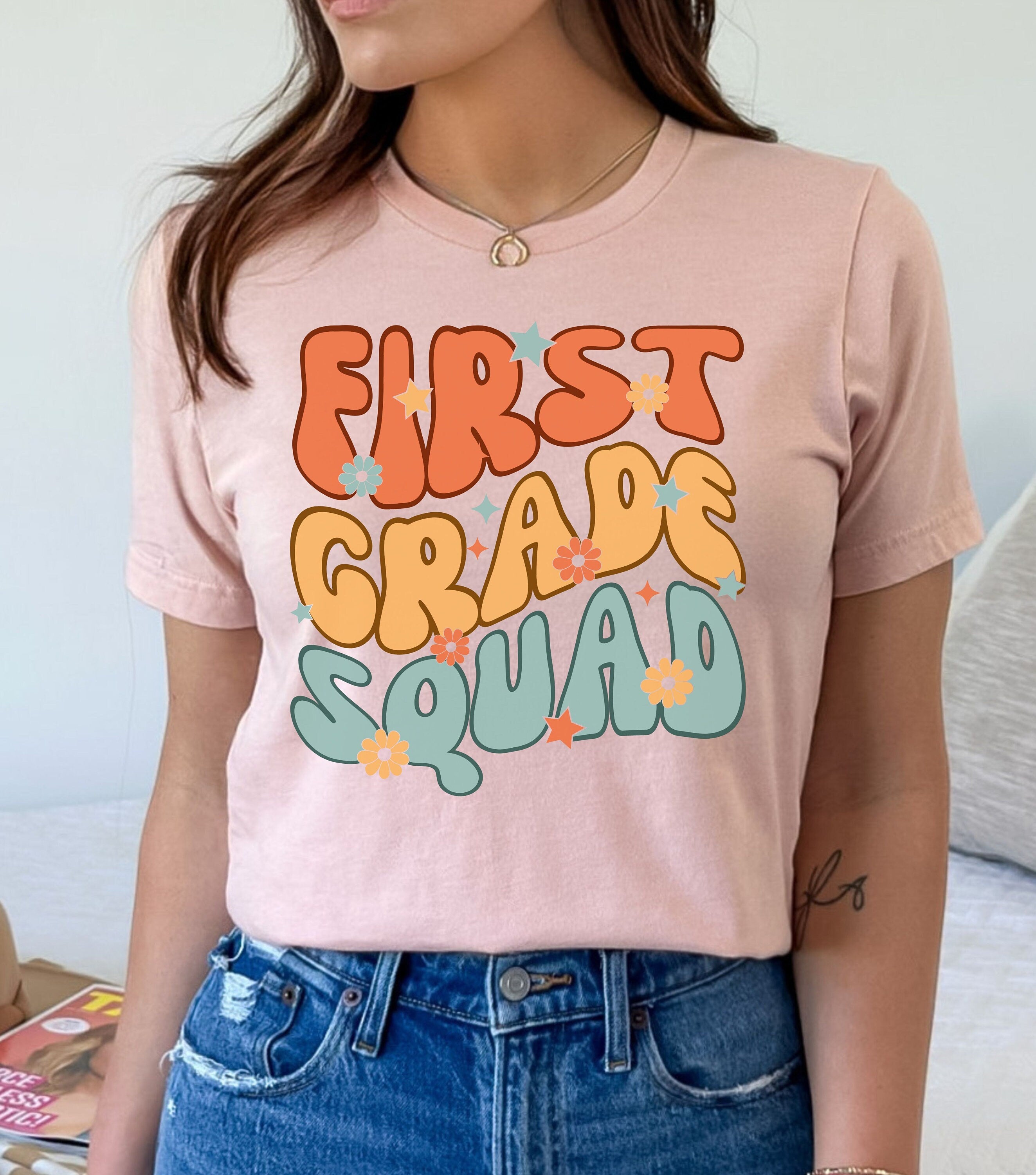 First Grade Squad Shirt, 1st Grade Teacher Shirt, Grade Level Teacher Shirts, Back to School Teacher Shirt, Groovy First Grade Team Tshirt