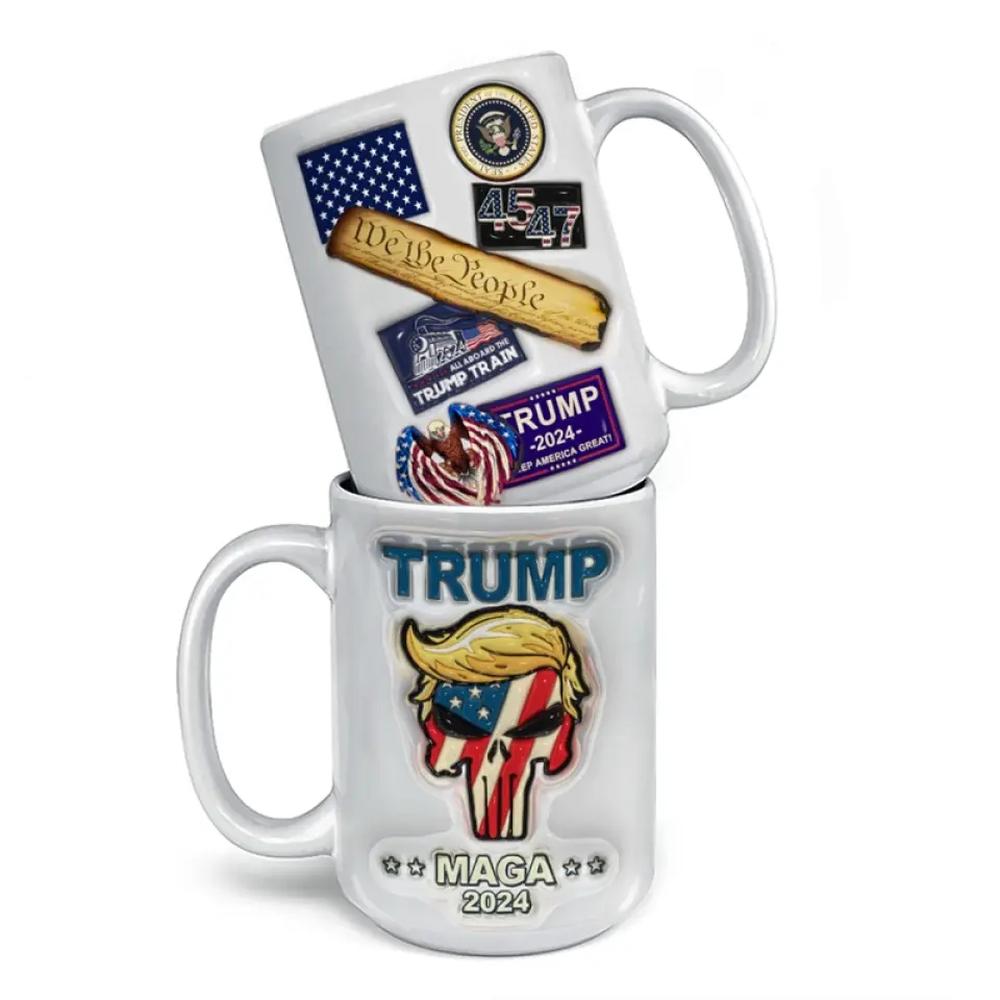 Trump MAGA 2024 - US Elections 3D Inflated Effect Printed Mug, Trump Mug