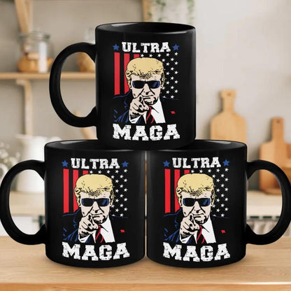 Ultra Maga, We Vote For Trump - Trump Election Black Mug