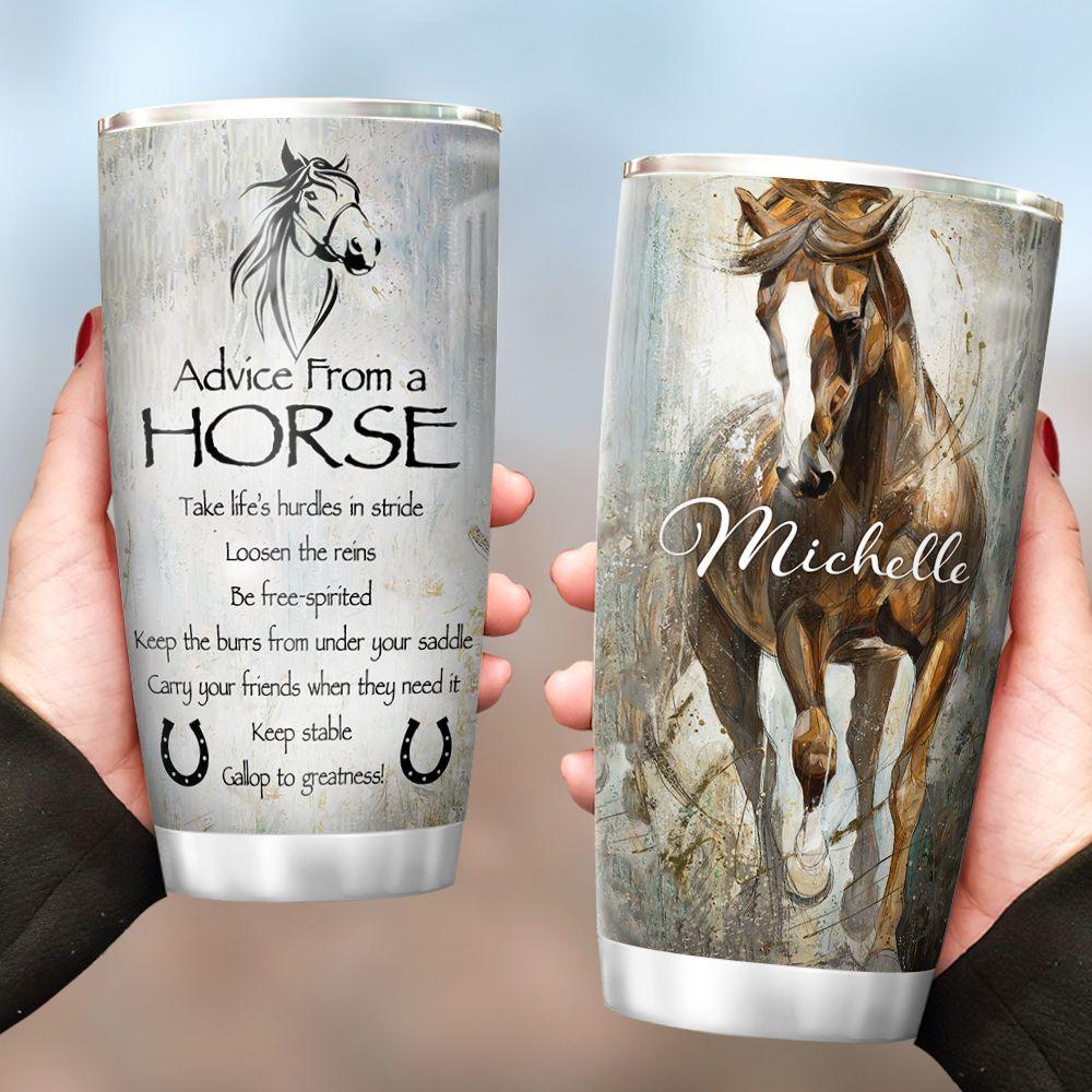 Personalized Horse Advice Tumbler Take Life Hurdles In Stride