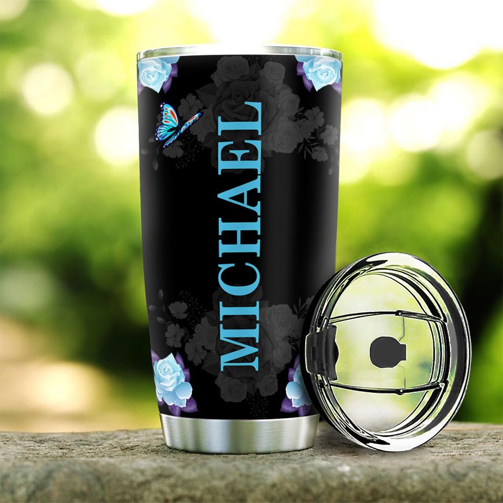 Personalized Memorial Tumbler Never Walk Alone My Dad Walks With Me