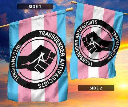 Trans Flag Transgender Anti Fascist International Power Fist Anti Homophobic Pride Merch