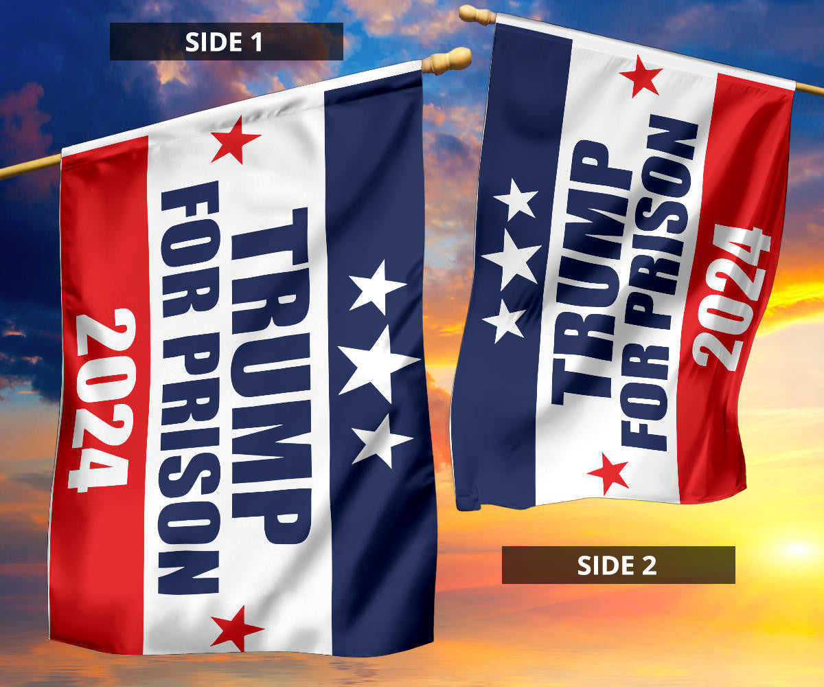 Trump For Prison 2024 Flag Vote Donald Trump 20-24 Years In Prison Yard Flag Decor