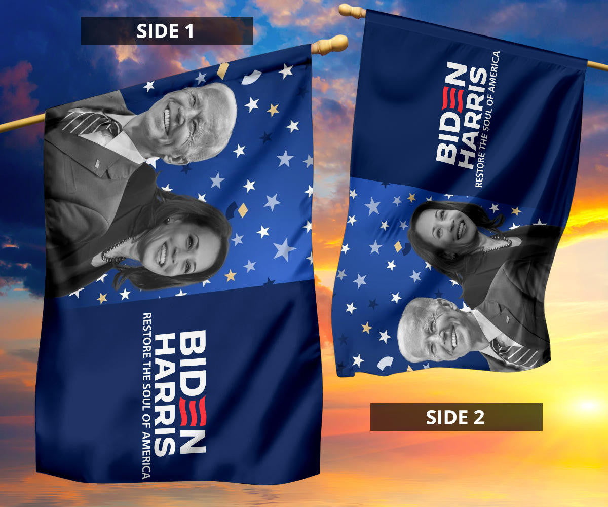 Biden Harris Restore The Soul Of America Flag 2024 Presidential Election Biden 2024 Merch