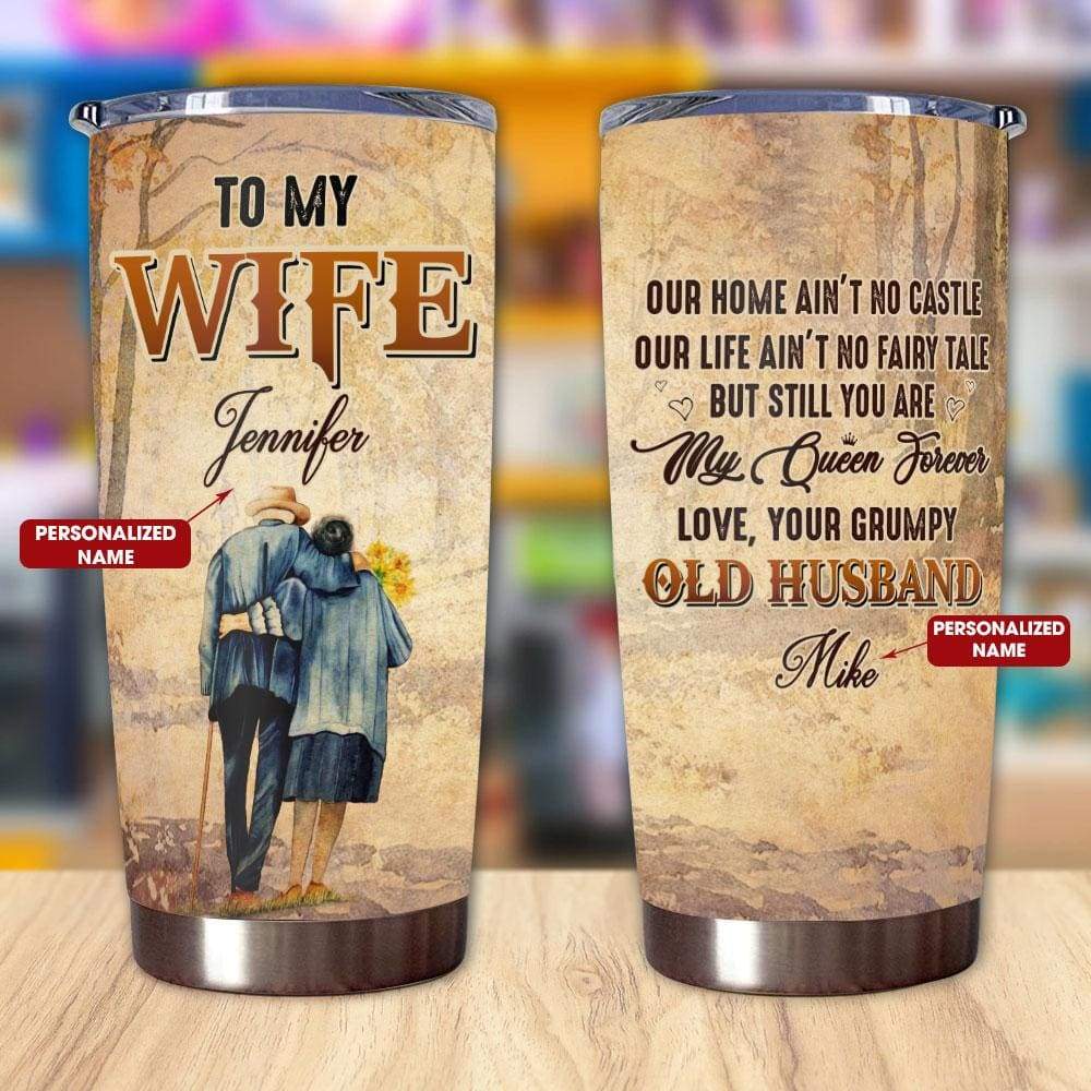 Personalized Wife Tumbler Gift For Couple Our Home Aint No Castle