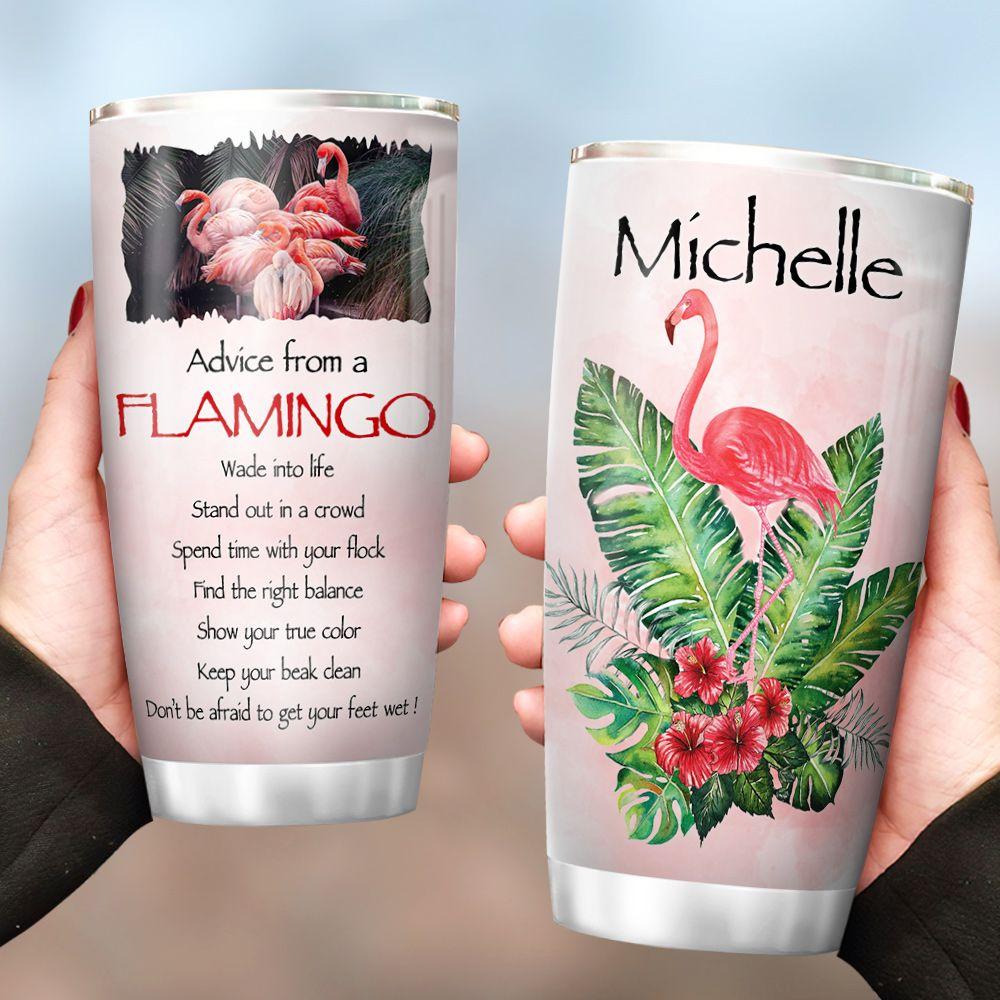 Personalized Flamingo Advice Tumbler Gift For Women