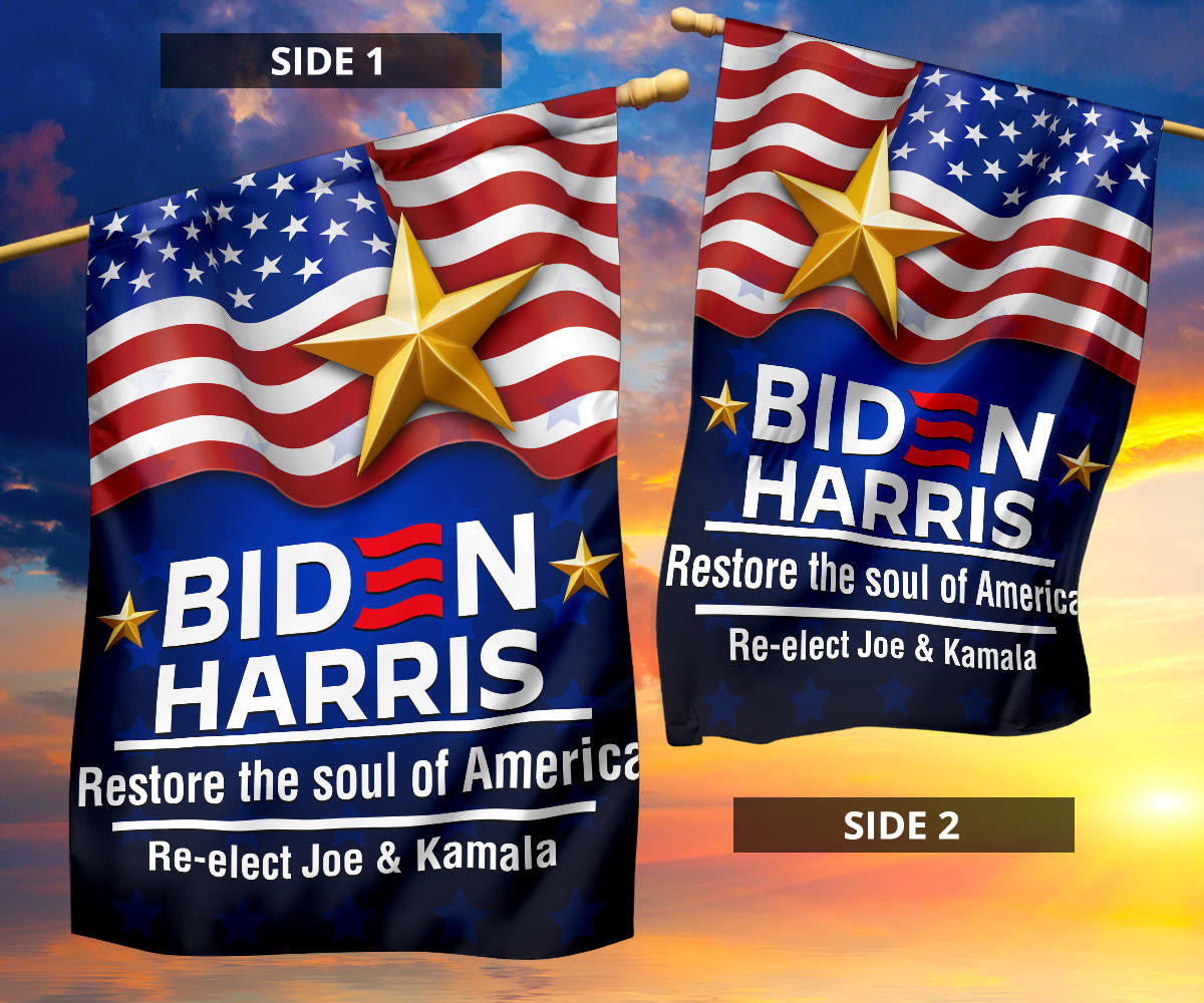 Biden Harris 2024 Flag Restore The Soul Of America Re-Elect Joe Kamala For U.S President