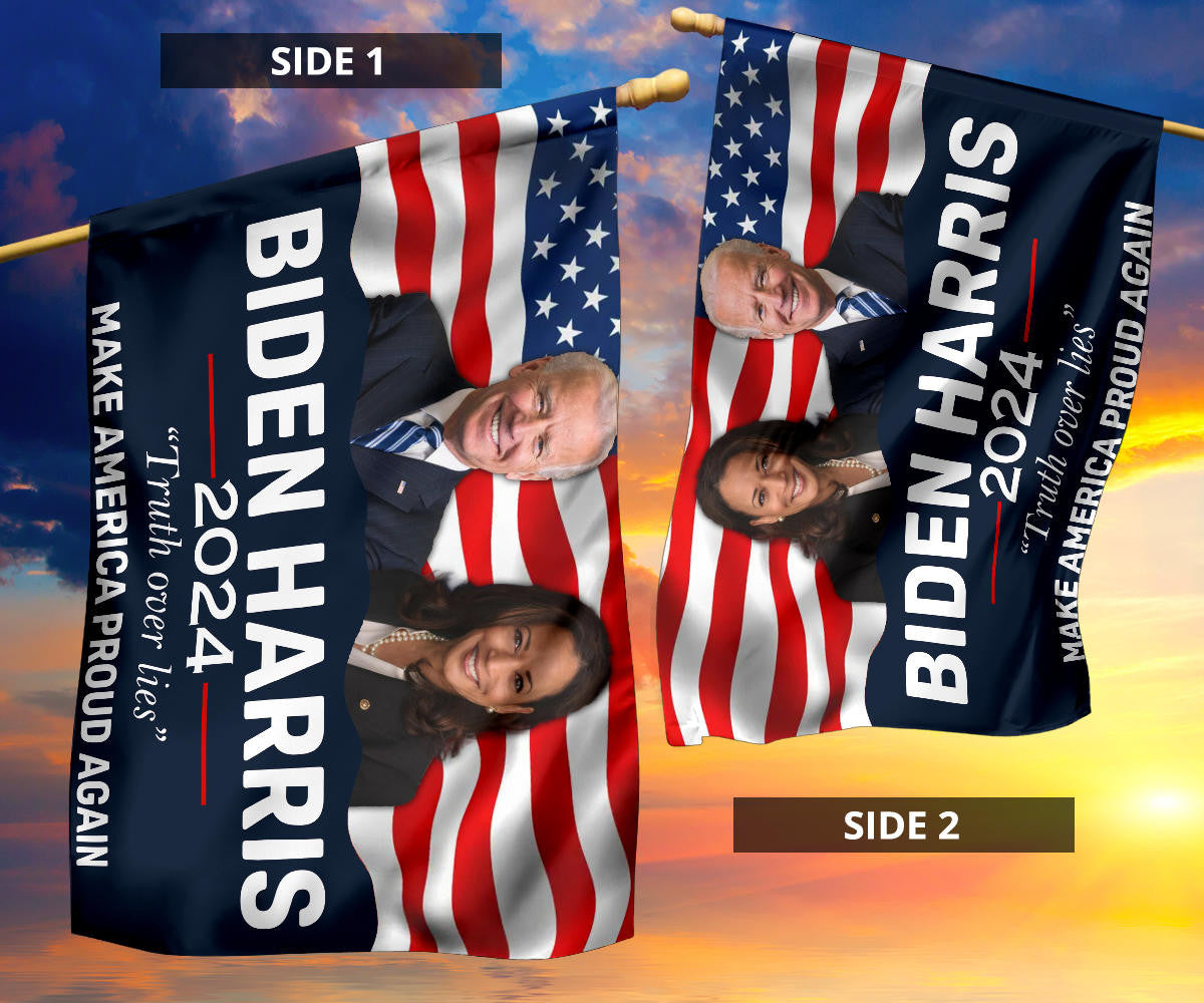 Biden Harris 2024 Flag Truth Over Lies Make America Proud Again Biden Harris Merchandise