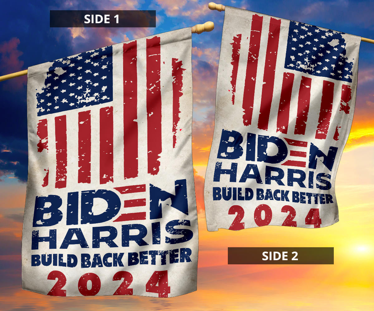 Biden Harris Build Back Better 2024 Flag Support Biden Harris 2024 Campaign Merch