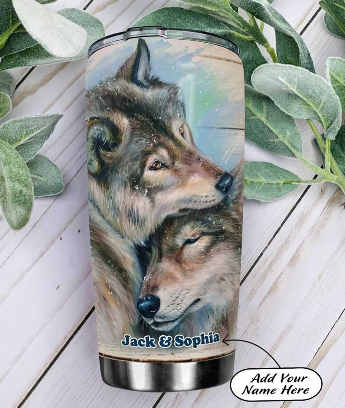 Personalized Wolf Couple Tumblers The Day I Met You I Have Found The One Whom My Soul Loves