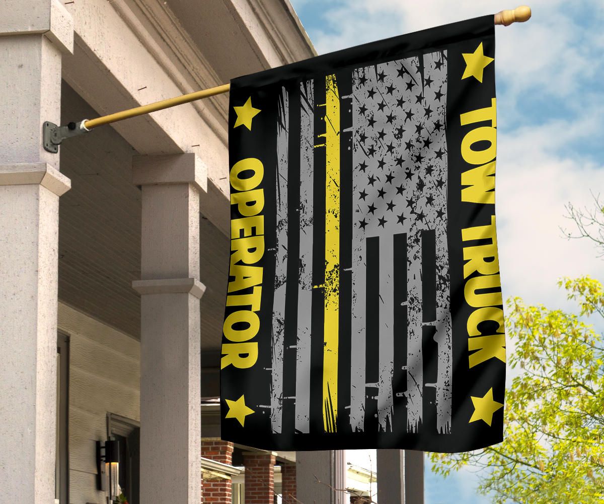 Thin Yellow Line Flag Old Retro Tow Truck Operator American Flag With Yellow Trip