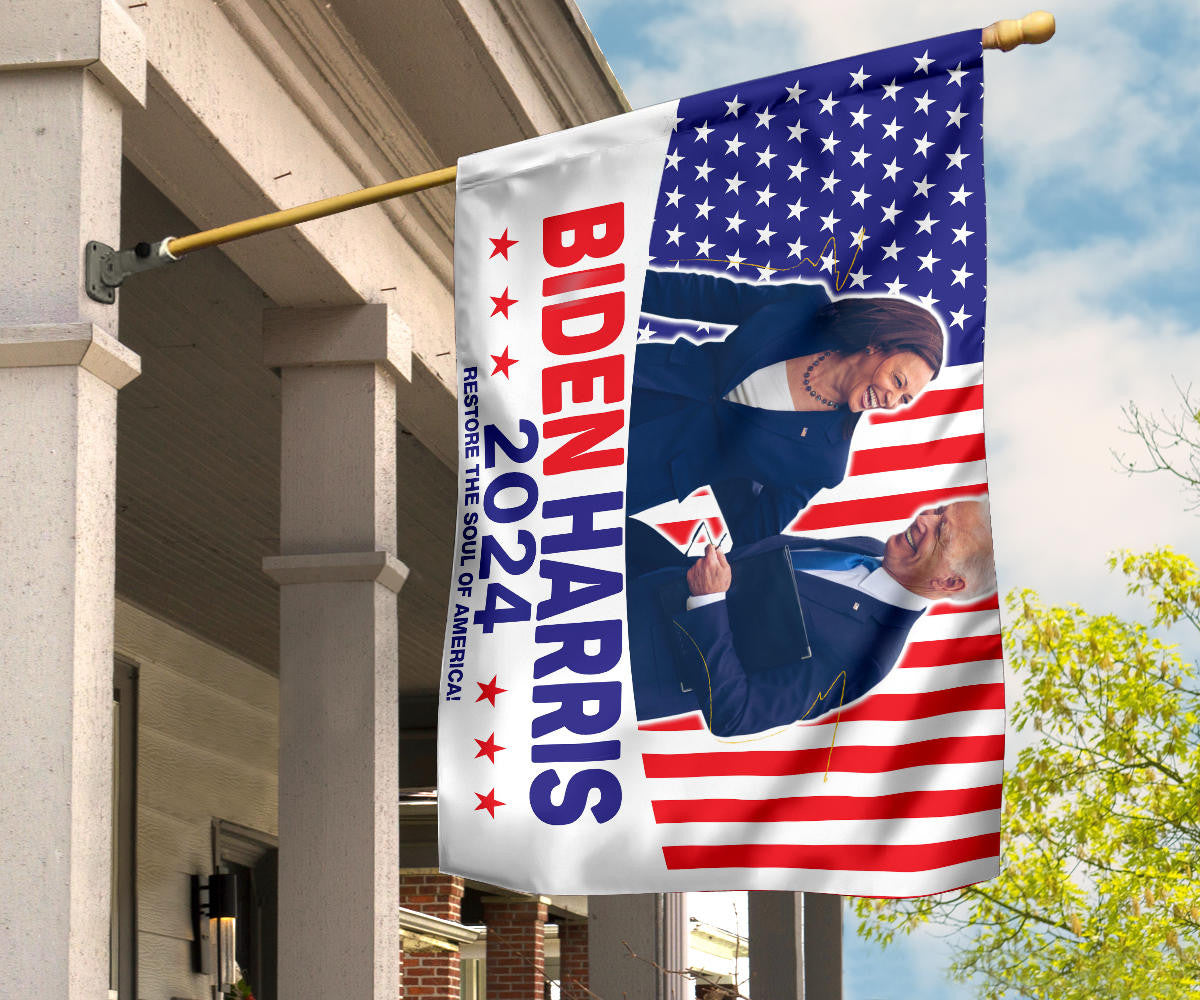 Biden Harris 2024 Flag Restore The Soul Of America Biden Harris Merch 2024 Political