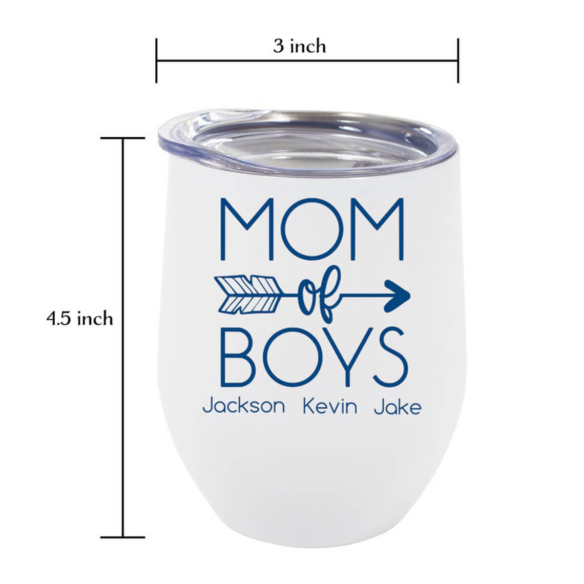 Personalized Mom Wine Tumbler Mom Of Boys