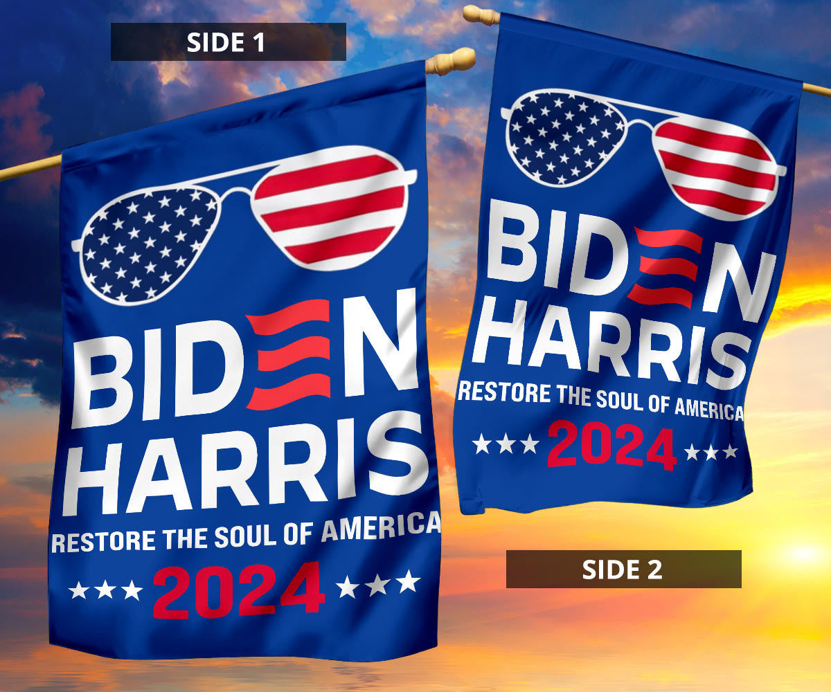 Biden Harris 2024 Restore the Soul of America Flag Vote For Joe Biden Presidential Election