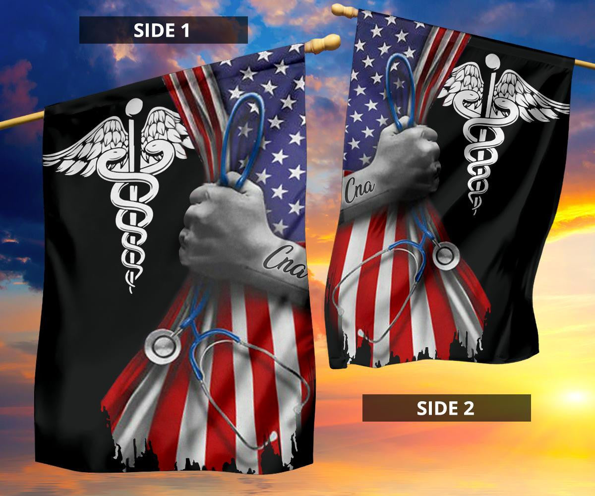 CNA Inside American Flag Certified Nurse Assistant Flag Nurse Graduation Gifts Pride Flag