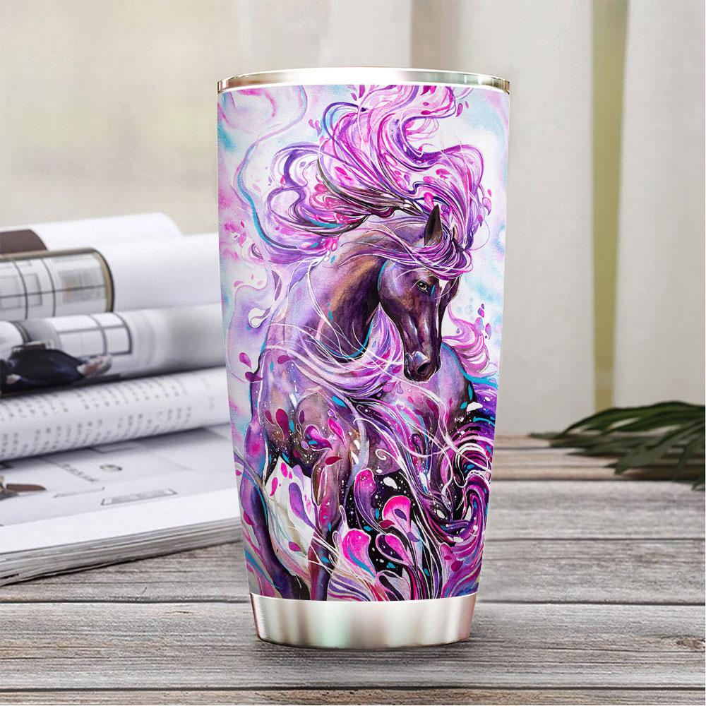 Personalized Horse Tumbler Gift For Her Purple Tumbler