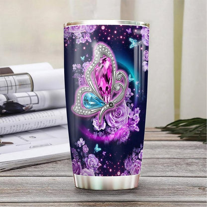 Custom Name Butterfly Tumbler