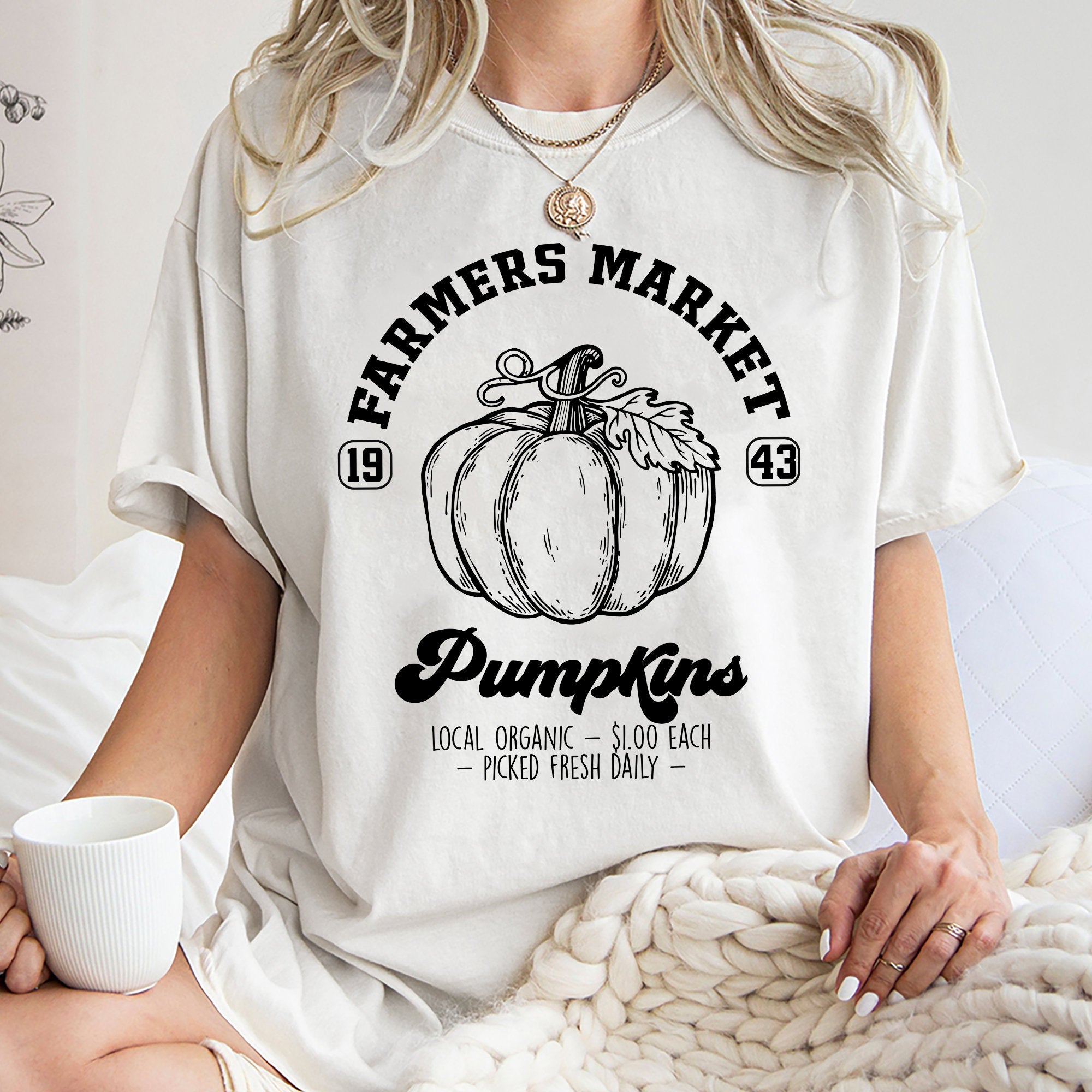 Farmers Market Sweatshirt,Pumpkin Crewneck,Halloween Unisex Tee Shirt, Retro Thanksgiving Sweatshirt