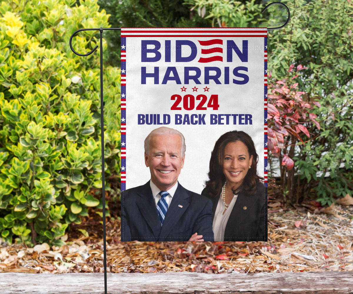 Biden Harris 2024 Build Back Better Flag Joe Biden 2024 Slogan Election Political Flag