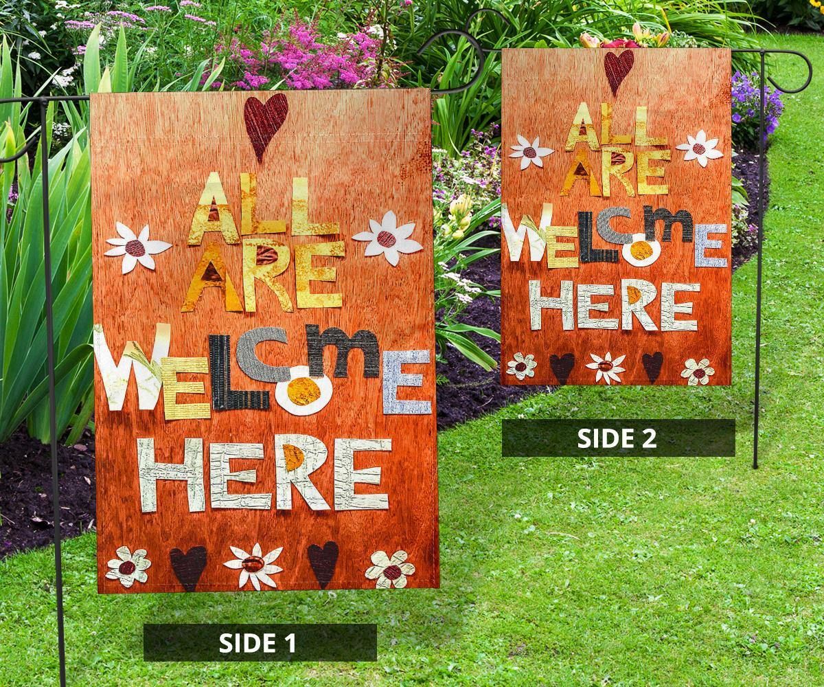 All Are Welcome Here Flag Flag Welcome Flag For Home Front Porch Decorative