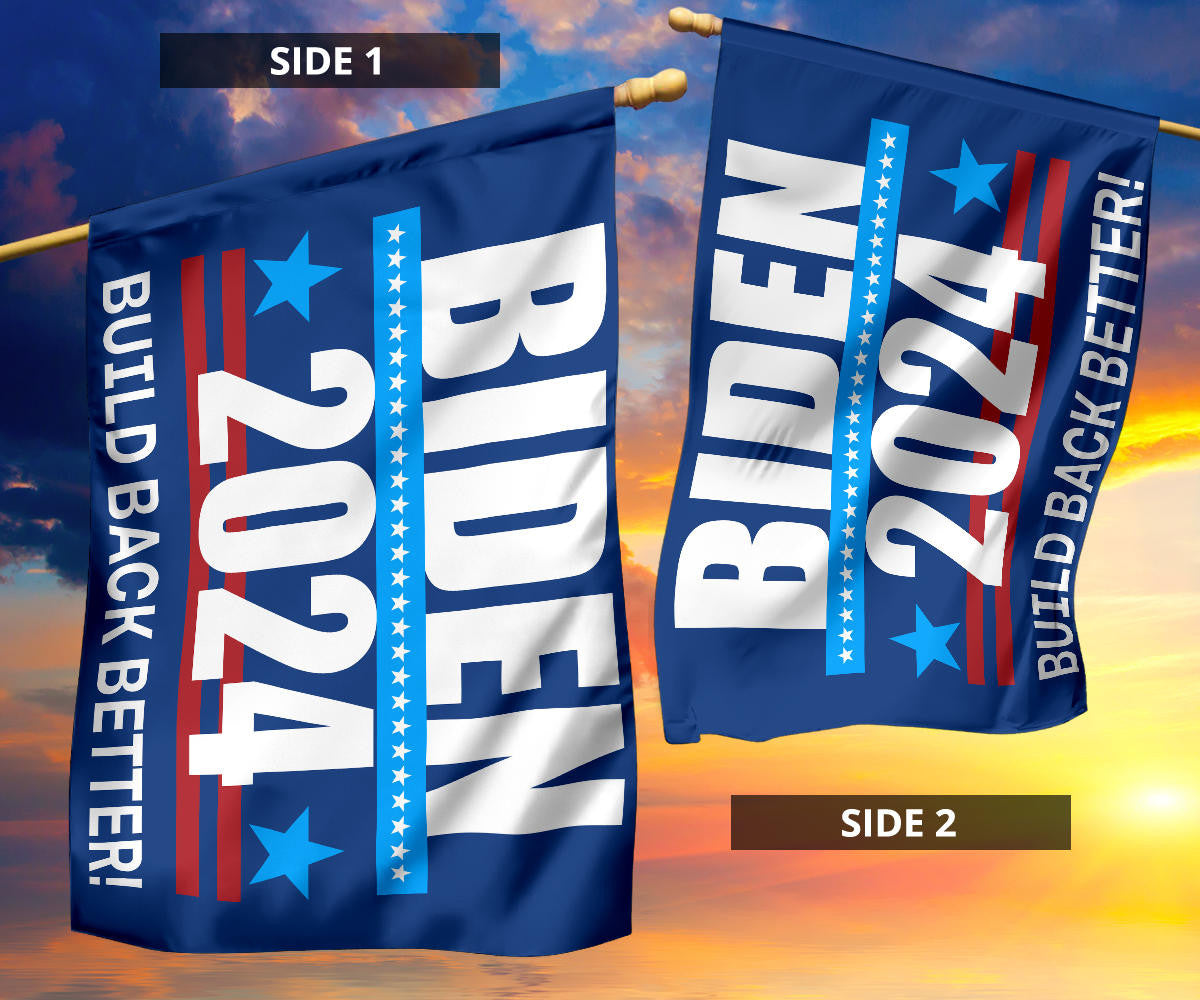 Biden 2024 Build Back Better Flag Re-Vote Joe Biden 2024 Campaign Merchandise