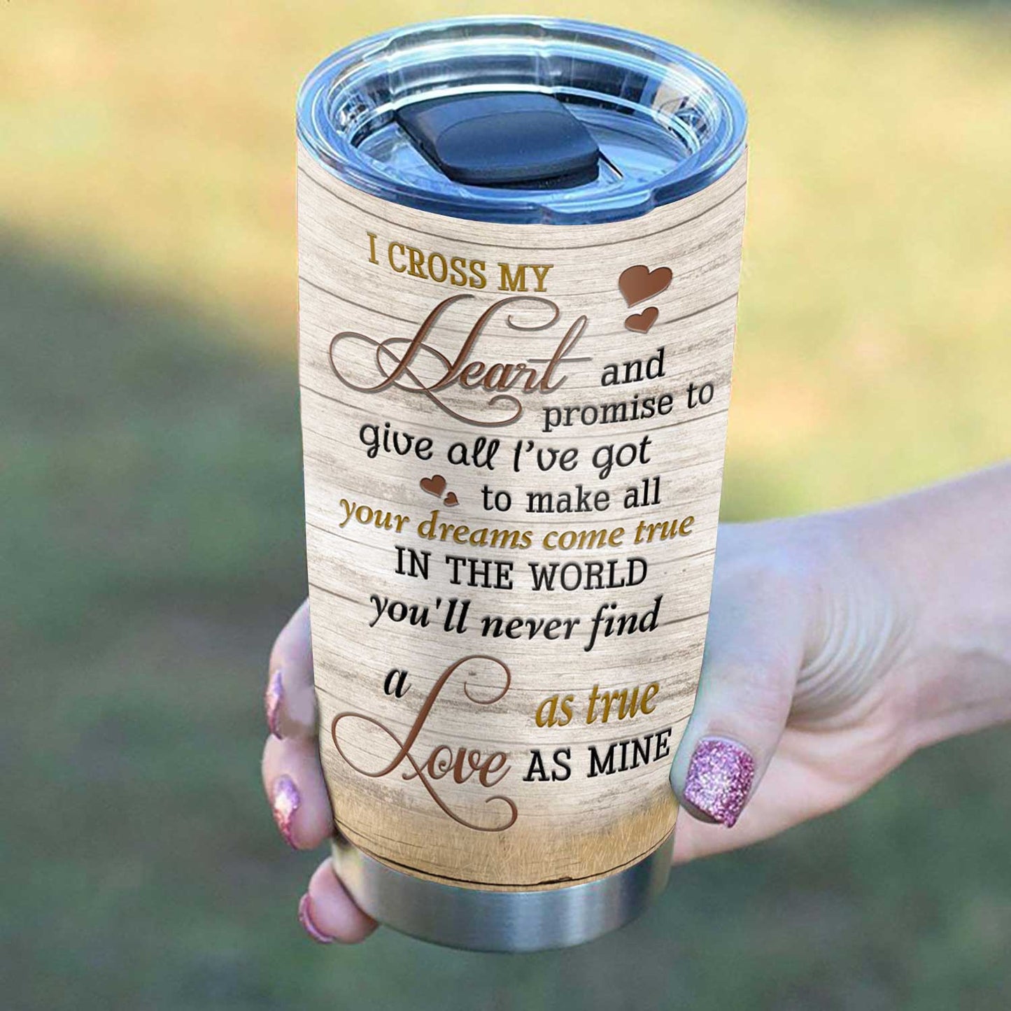 Personalized Horse Couple Tumbler I Cross My Heart