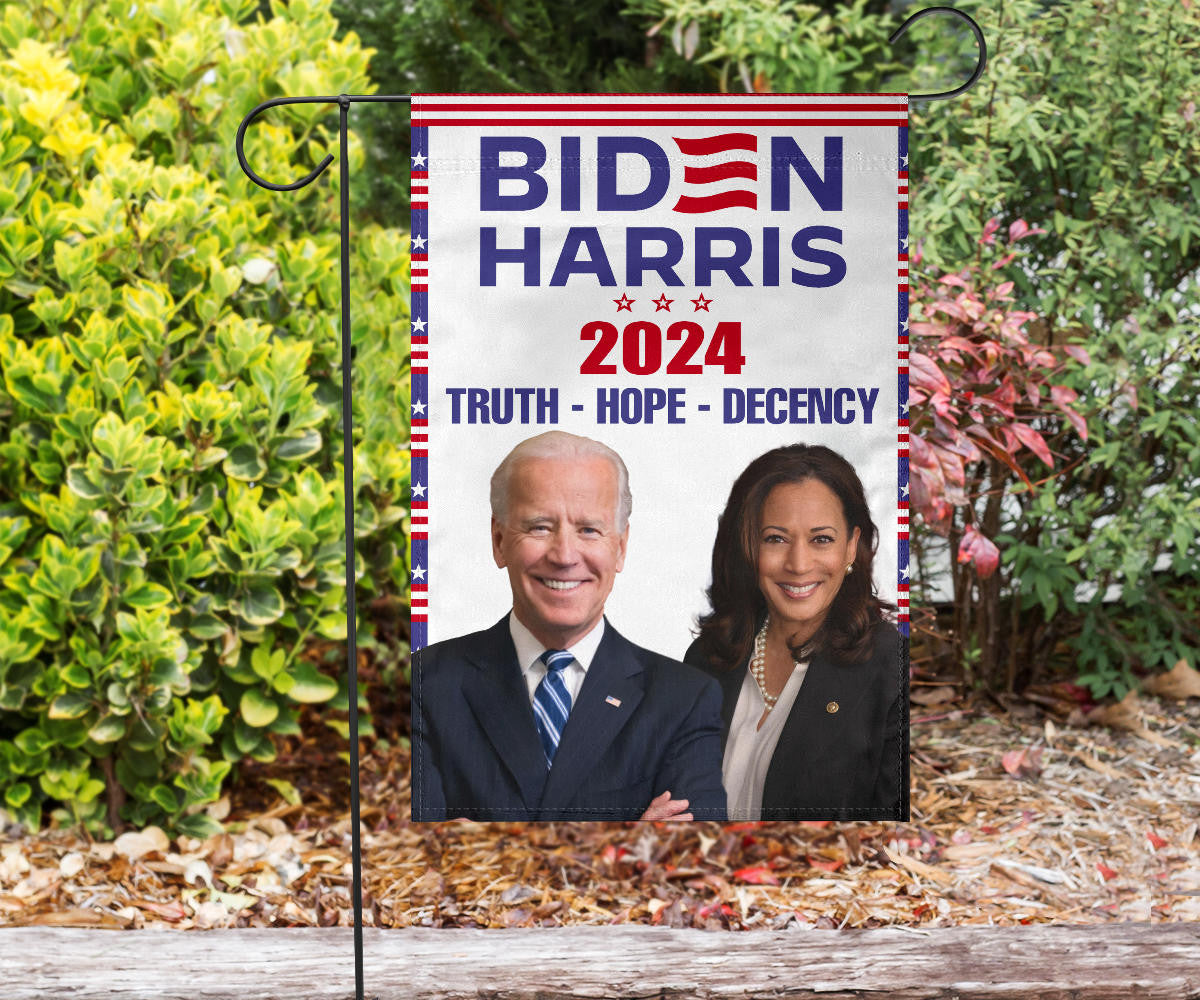 Biden Harris 2024 Truth Hope Decency Flag Joe Biden Kamala Harris Election Campaign Merch