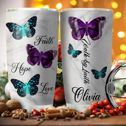 Personalized Jesus Tumbler Faith Hope Love Walk By Faith