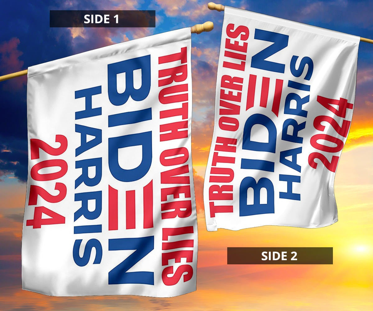 Truth Over Lies Biden Harris 2024 Flag Supporters Biden Harris Political Flag For Democrats