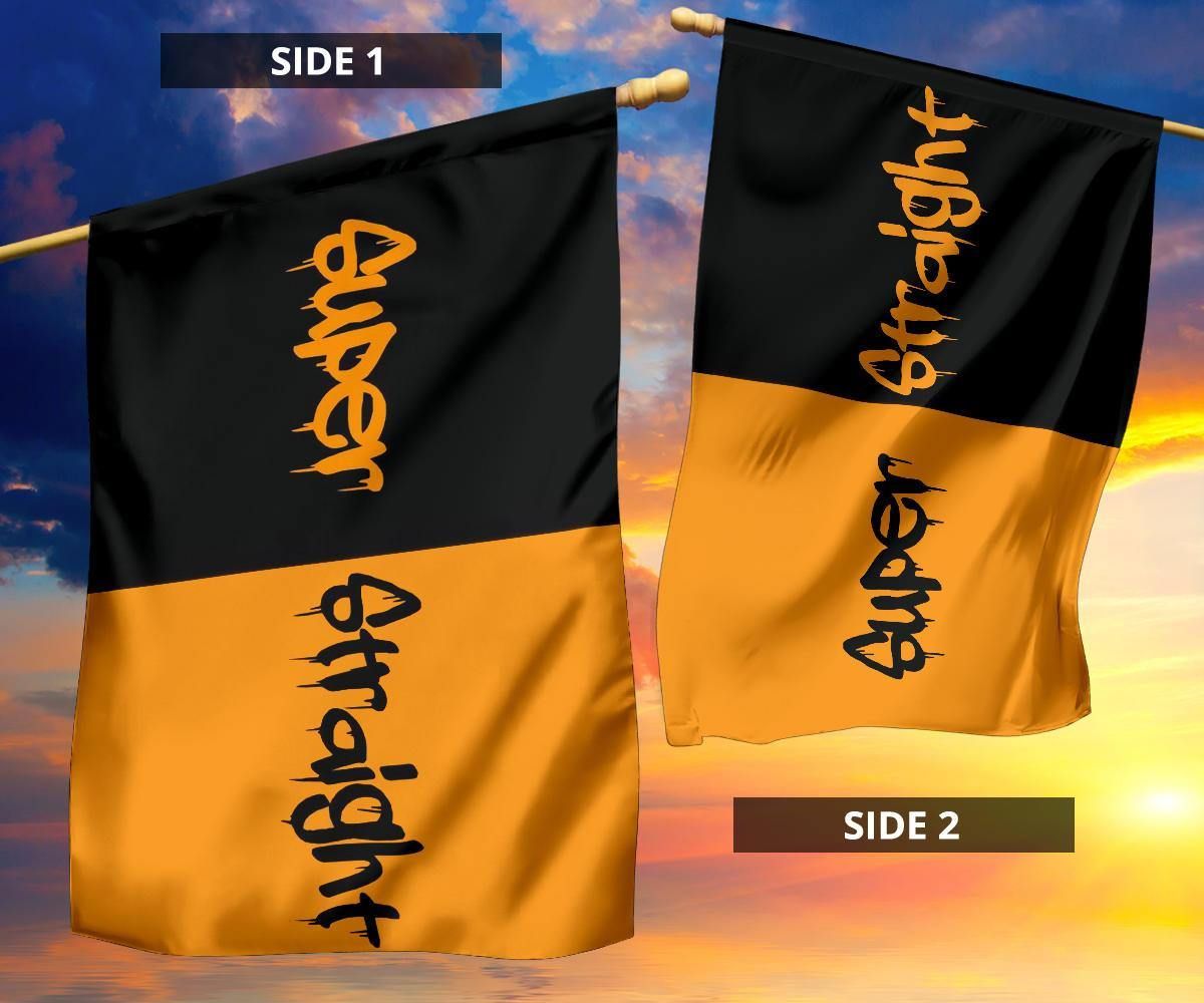 The Super Straight Flag Super Straight Movement Flags Black And Orange Merch