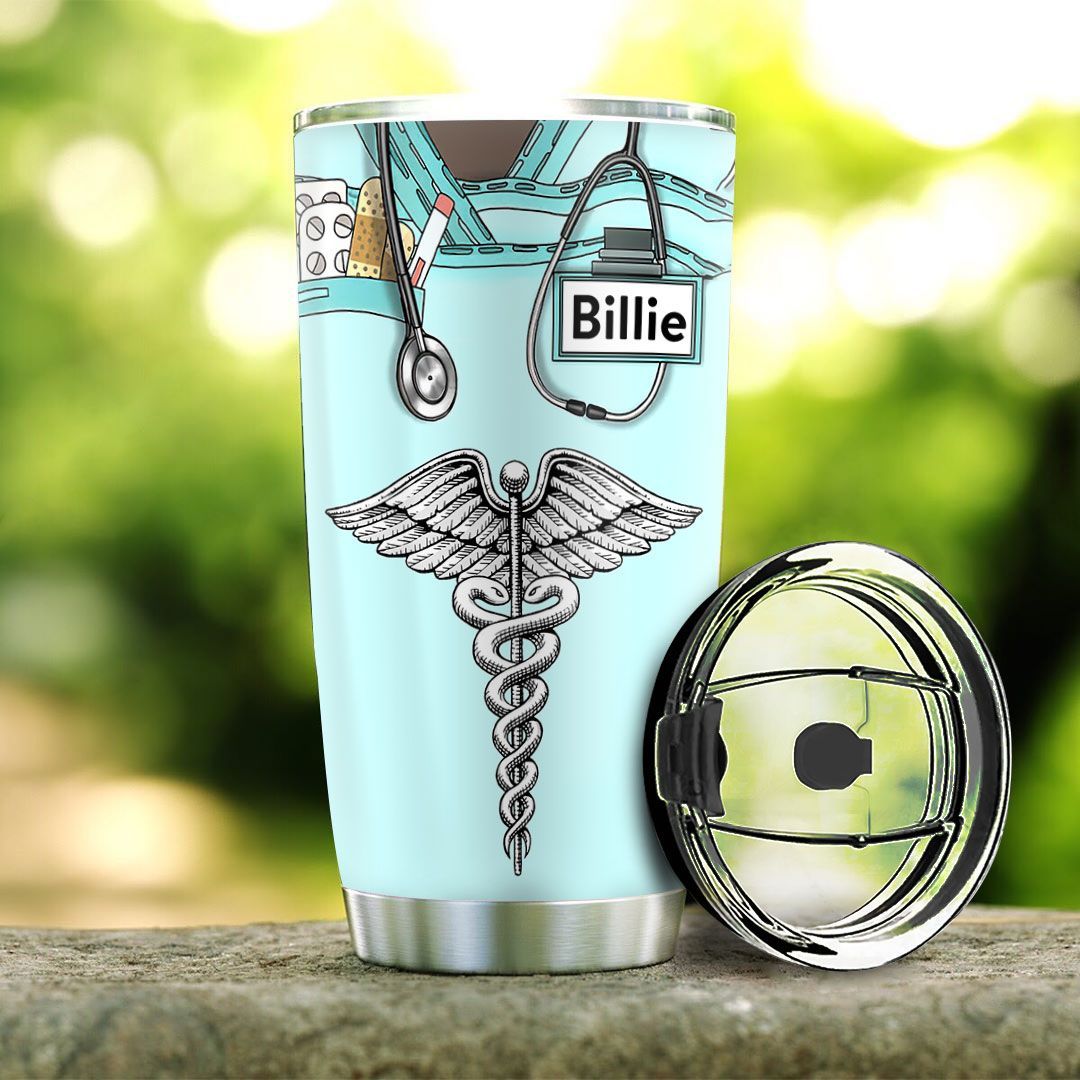 Personalized Nurse Tumbler Not All Angels Have Wings Some Have Stethoscopes