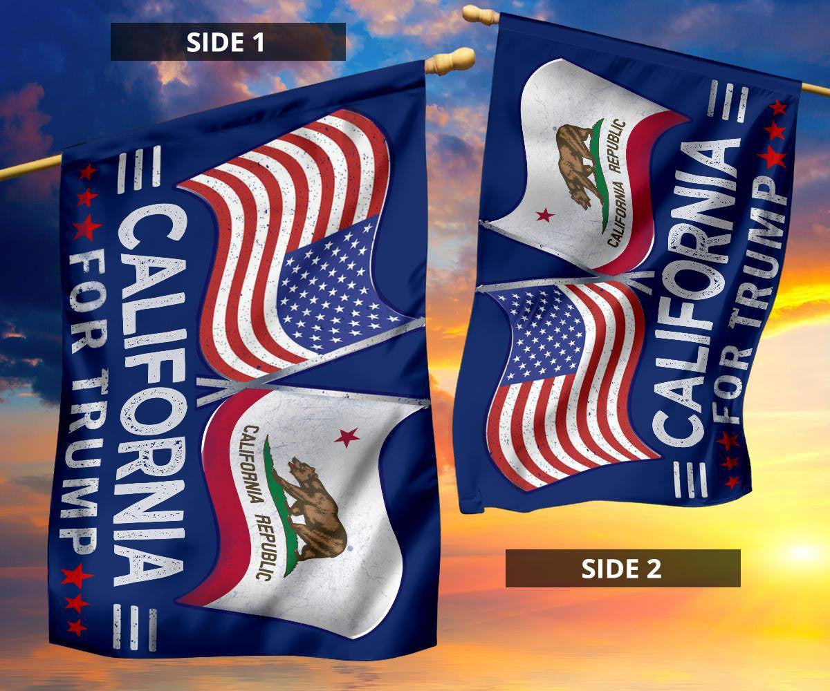 American And California For Trump Flags Support For President