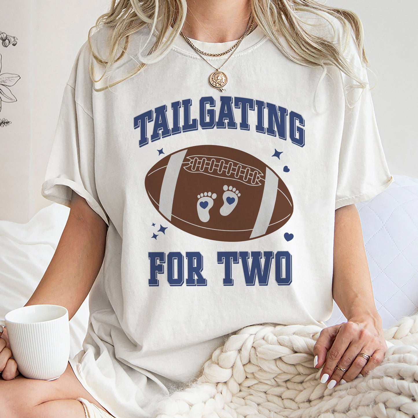 Football Pregnancy Announcement Shirt, Fall Maternity Sweatshirt, Football Gender Reveal, Baby Shower Top Gift, Tailgating for Two Hoodie