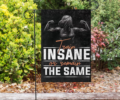 Train Insane Remain The Same Flag Motivational Gym Fitness Banner Gifts For Exercise Lover