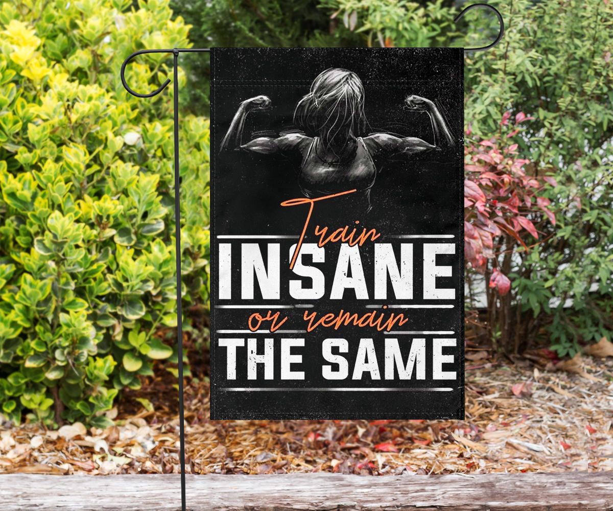 Train Insane Remain The Same Flag Motivational Workout Room Home Gym Decor