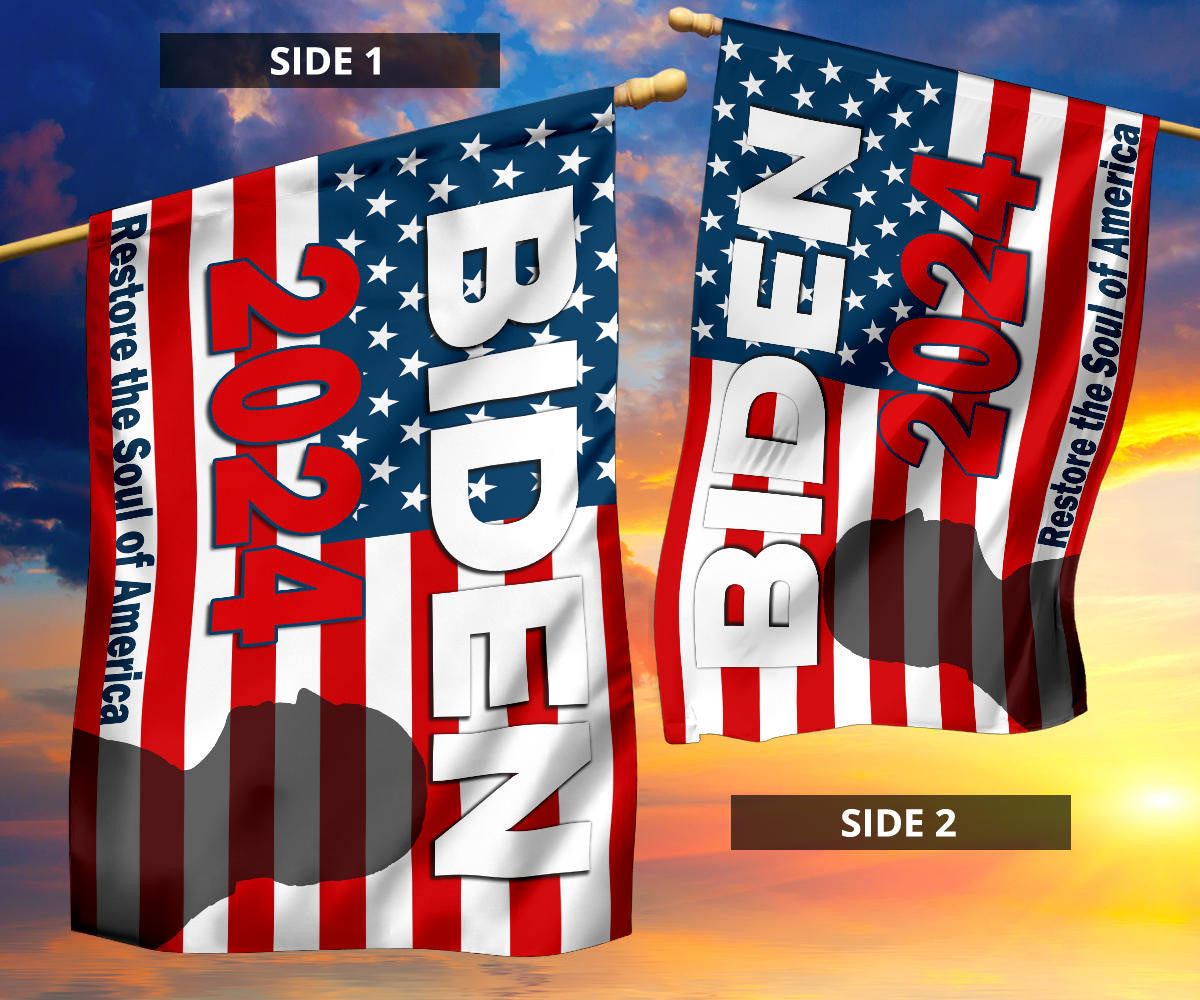 Biden 2024 Restore The Soul Of America Flag Support Joe Biden Running 2024 President