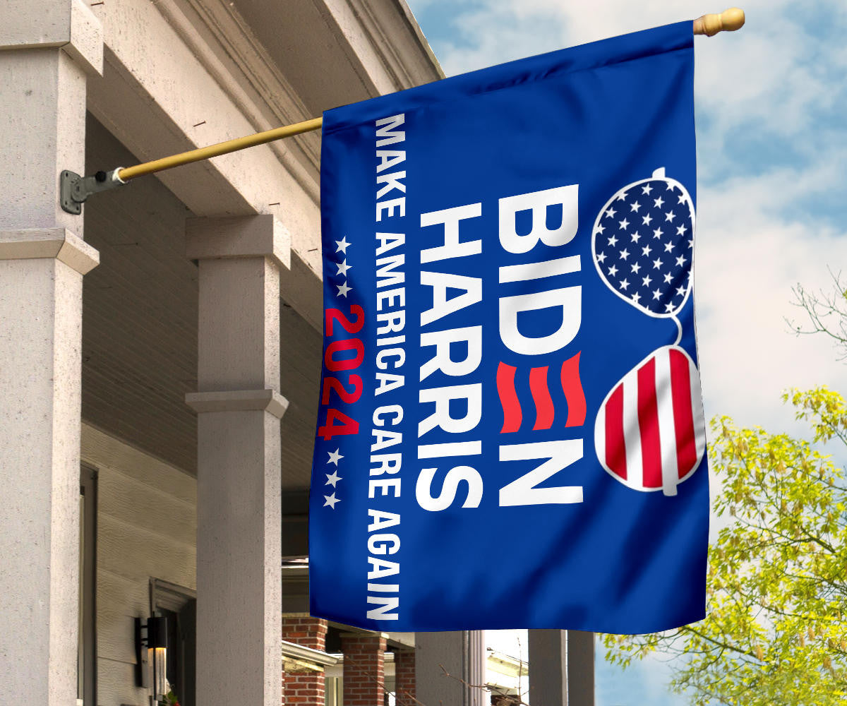 Biden Harris Make America Care Again 2024 Flag Re-Elect Joe Biden 2024 Campaign Banner