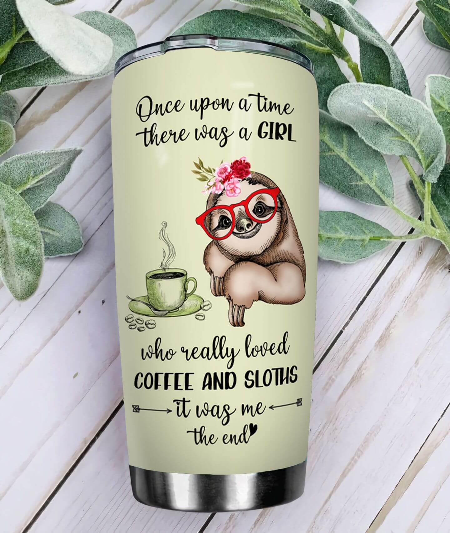 Sloth Coffee Tumbler Once Upon A Time