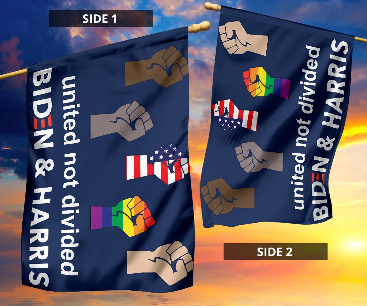 United Not Divided Biden And Harris Flag Patriotic LGBT Voters Biden Political Lawn Flags