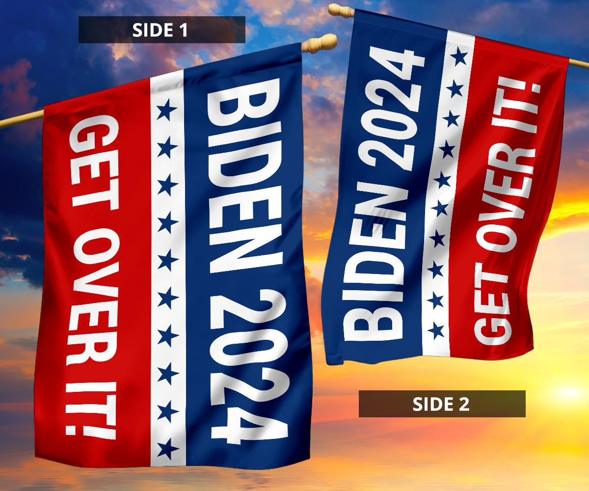 Biden 2024 Get Over It Flag Supporters Joe Biden Campaign Merchandise