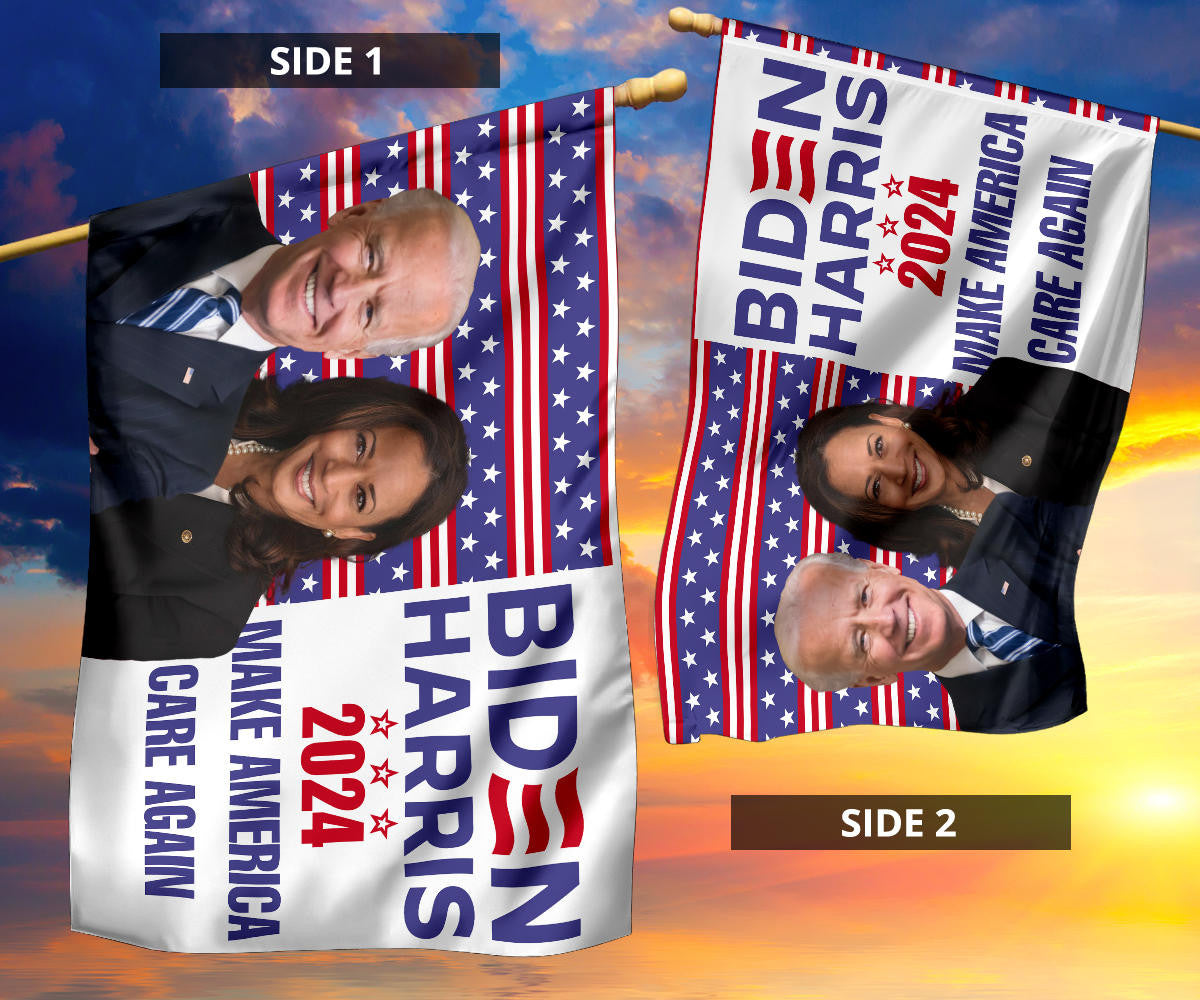 Biden Harris 2024 Make America Care Again Flag Biden Harris Campaign Merch President Election