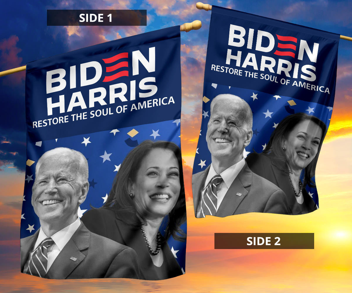 Biden Harris 2024 Restore The Soul Of America Flag Dark Brandon Merch Gifts For Biden Lovers