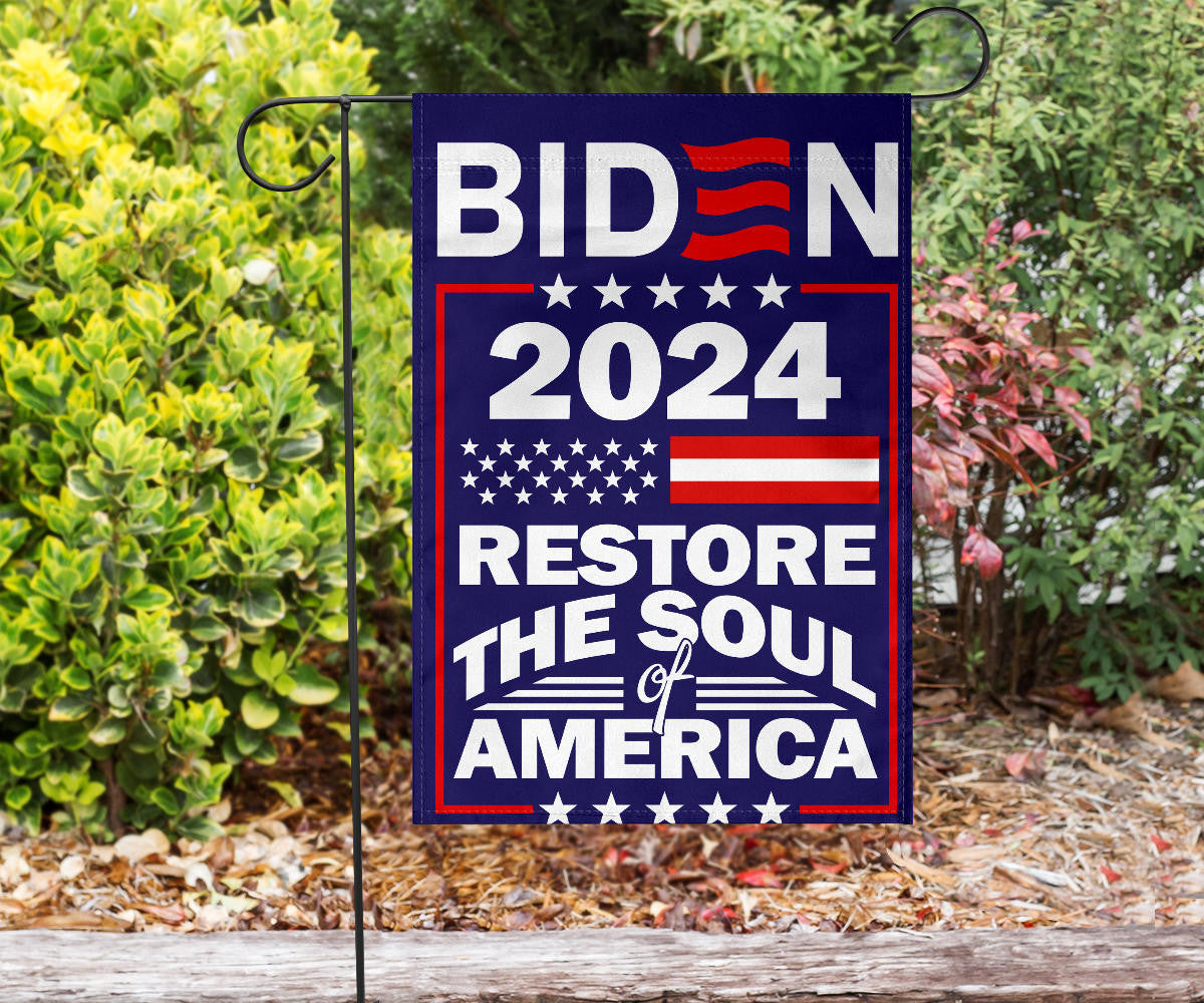 Biden 2024 Restore The Soul Of America Flag Biden 2024 Merch President Campaign