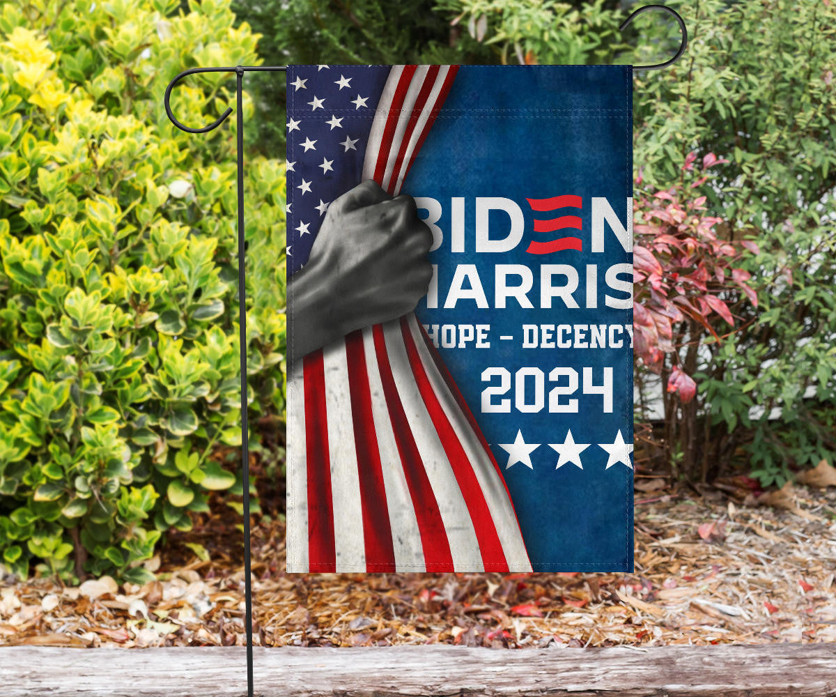 Biden Harris 2024 Hope Decency Flag And American Flag Support Biden Harris Merch