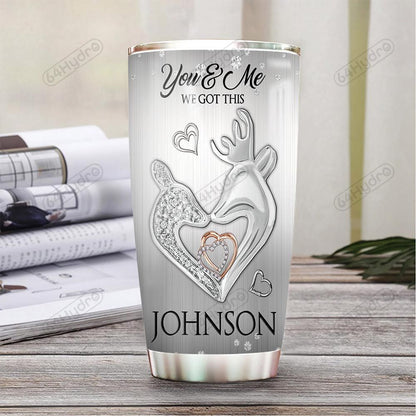 Personalized To My Husband Tumbler You And Me We Got This Deer Couple