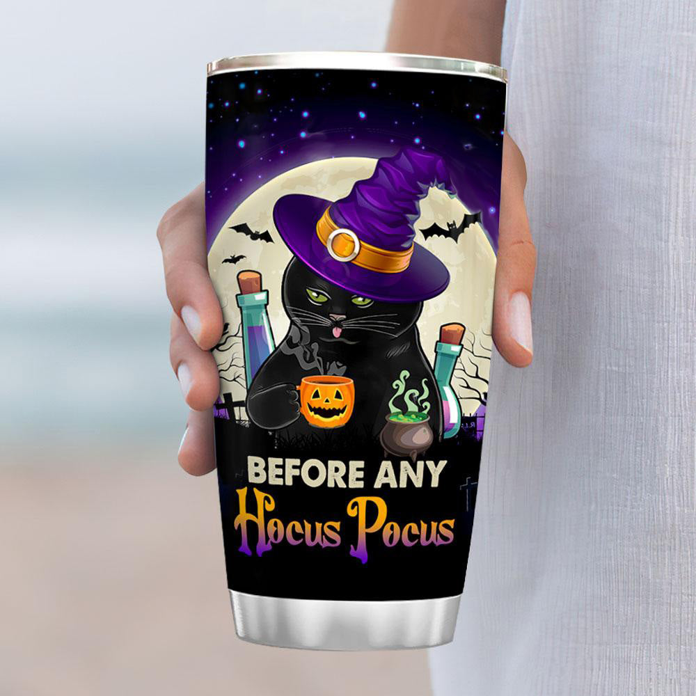 Halloween Tumbler This Cat Witch Needs Coffee Before Any Hocus Pocus