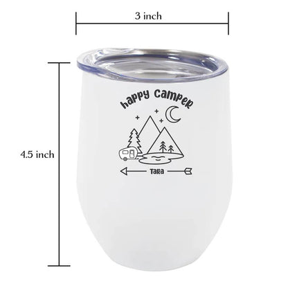 Personalized Camping Wine Tumbler Happy Camper